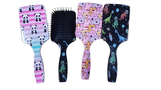 ESCOVA DE CABELO - QUADRADA ESTAMPADA