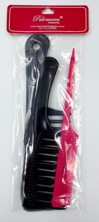 KIT 3 PENTES LUXO+CABO FINO+DESEMBARAÇADOR - REF. 244