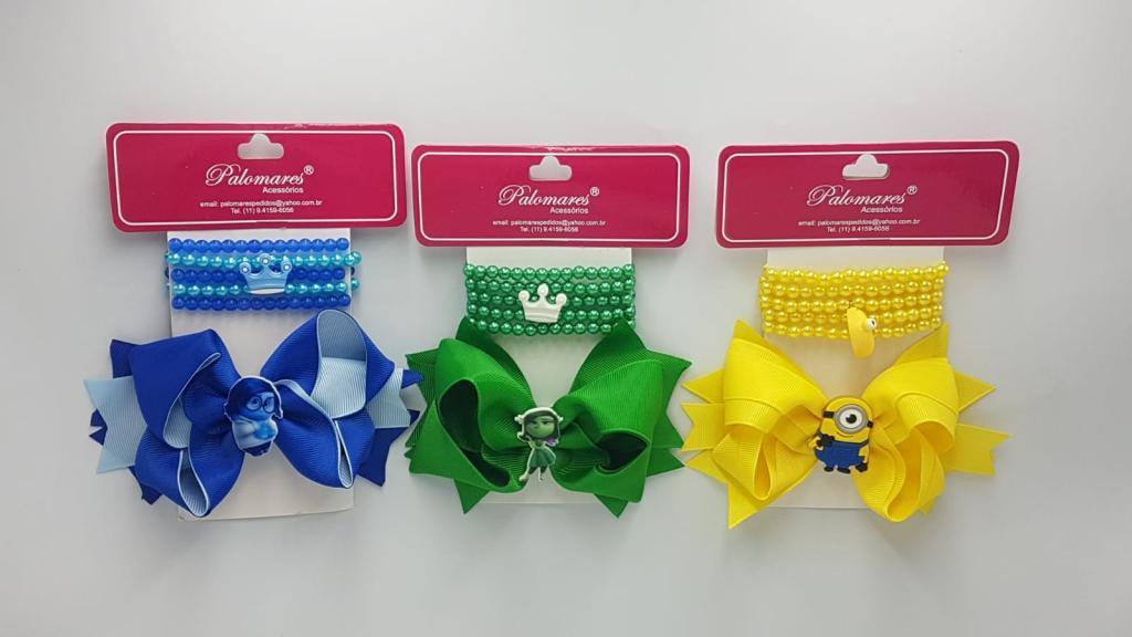 KIT INFANTIL PRESILHA + 5 PULSERINHA PERSONAGENS