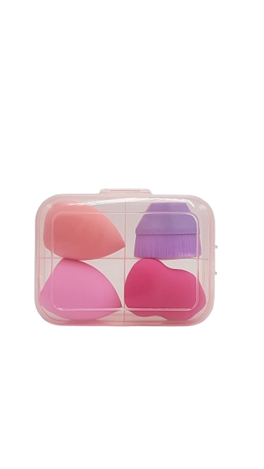KIT MAKE UP C/ 3 ESPNJAS E UM KABUKI HEXAGONAL MARMITINHA