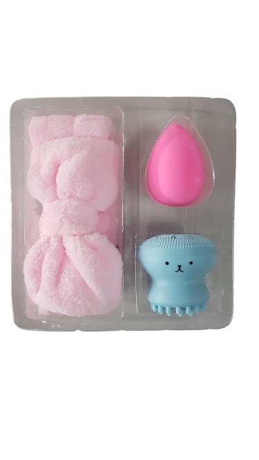 KIT SKIN CARE FAIXA + ESPONJA POLVO + ESPONJA GOTA