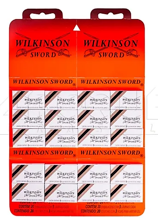 LAMINA DE BARBEAR - WILKINSON SWORD - CARTELA C/ 20