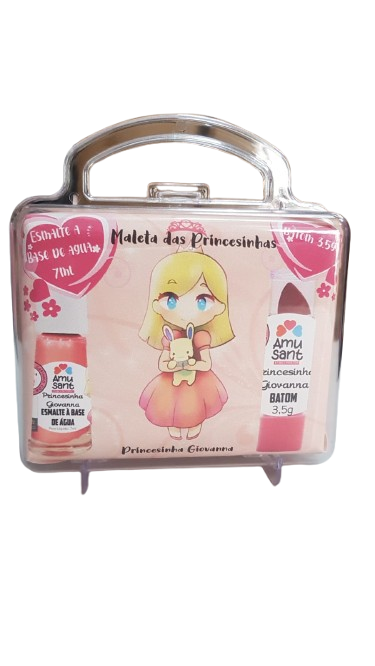MALETA DE MAQUIAGEM PRINCESINHA GIOVANNA ESMALTE + BATOM AMUSANT