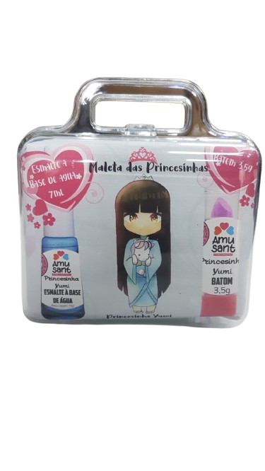 MALETA DE MAQUIAGEM PRINCESINHA YUMI ESMALTE + BATOM AMUSANT