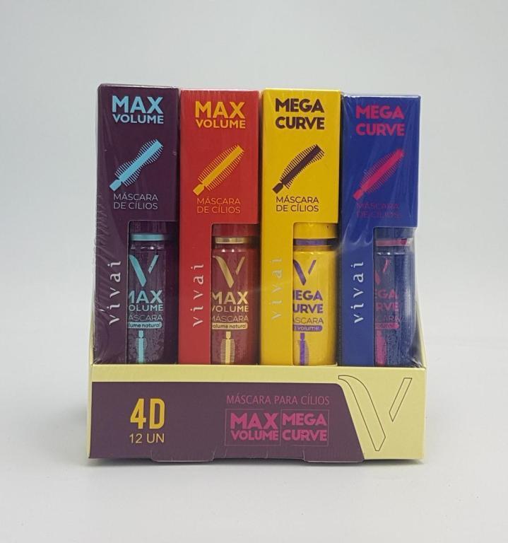 MASCARA P/ OS CILIOS COLORIDA MAX VOLUME MEGA CURVE BOX 12