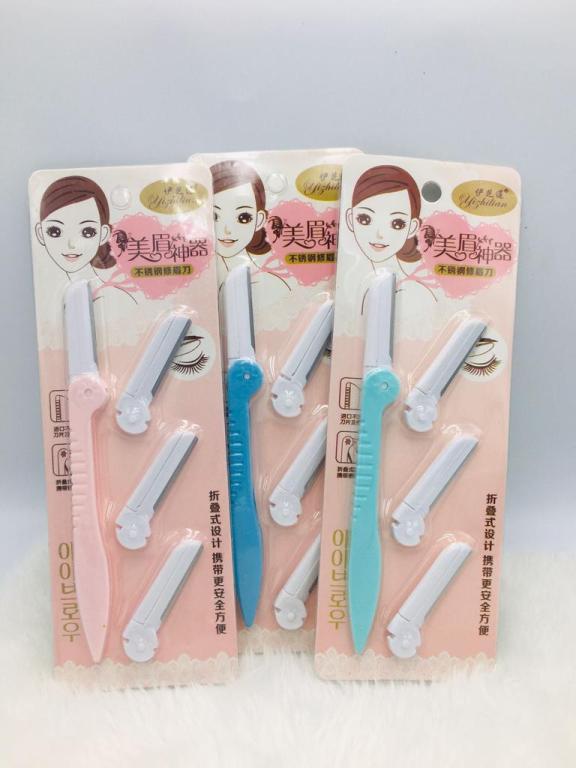 NAVALHETE PARA SOBRANCELHAS - DOBRAVEL - EYEBROW TRIMMER - COM 3 LAMINAS EXTRAS