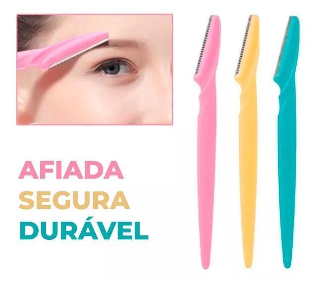 NAVALHETE PARA SOBRANCELHAS - PLASTICO COLORIDO - EYBROW RAZOR