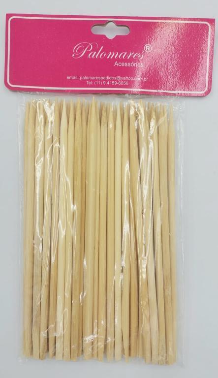 PALITO DE BAMBU GRANDE 2 PONTAS C/ 50 15cm - (REF 095)