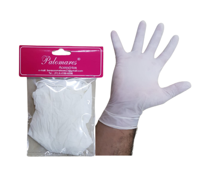 PAR LUVAS DE LATEX TAMANHO M