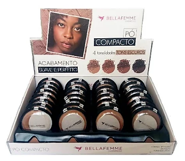 PO COMPACTO BELLA FEMME CORES ESCURO 5-8 CAIXA COM 32 PEÇAS