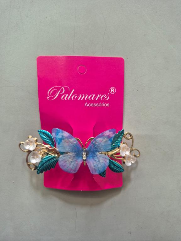 PRESILHA DE CABELO COM STRASS BORBOLETA