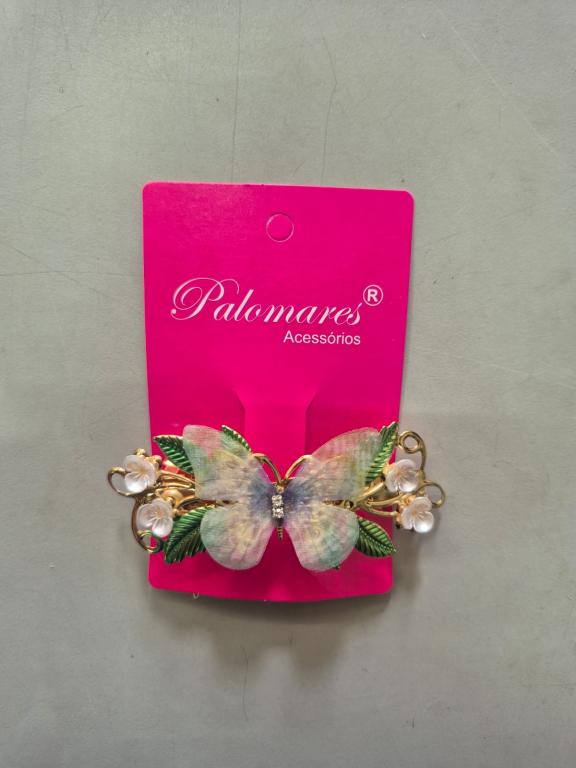 PRESILHA DE CABELO COM STRASS BORBOLETA