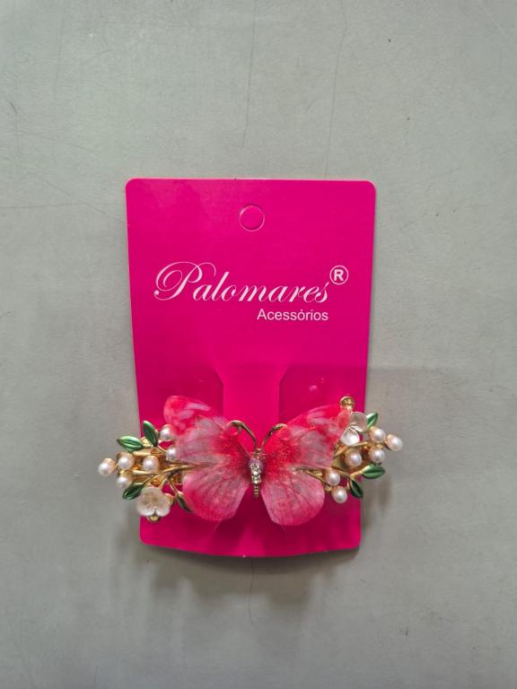 PRESILHA DE CABELO COM STRASS BORBOLETA