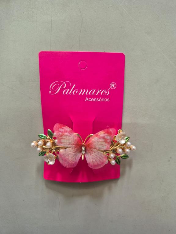 PRESILHA DE CABELO COM STRASS BORBOLETA