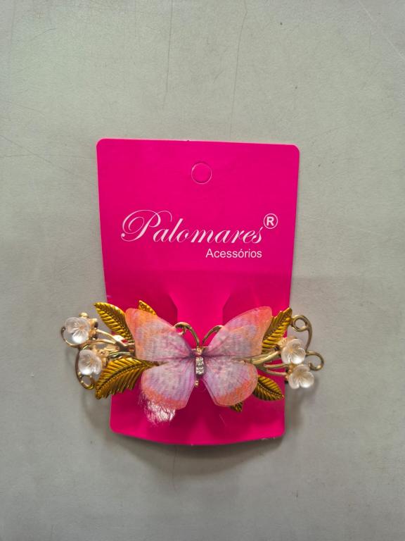 PRESILHA DE CABELO COM STRASS BORBOLETA