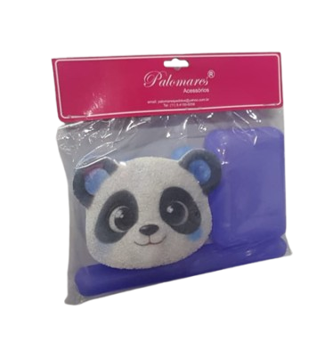 KIT BANHO INFANTIL PANDINHA - SABONETEIRA+PORTA-ESCOVA+BUCHA