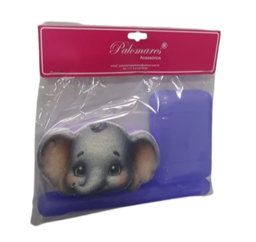 KIT BANHO INFANTIL ELEFANTINHO - SABONETEIRA+PORTA-ESCOVA+BUCHA