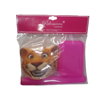 KIT BANHO INFANTIL TIGRINHO - SABONETEIRA+PORTA-ESCOVA+BUCHA