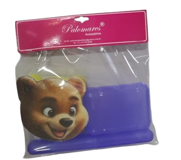 KIT BANHO INFANTIL URSINHO - SABONETEIRA+PORTA-ESCOVA+BUCHA