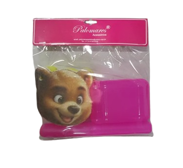 KIT BANHO INFANTIL URSINHO - SABONETEIRA+PORTA-ESCOVA+BUCHA