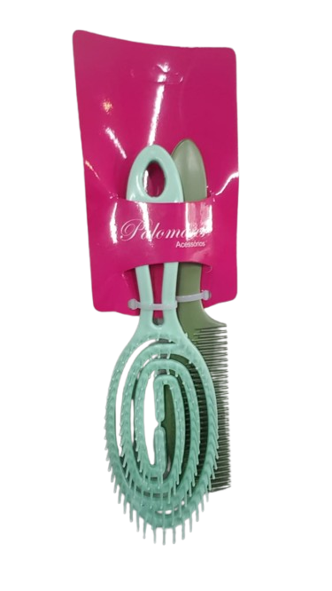 KIT ESCOVA FLEX OVAL E PENTE LUXO