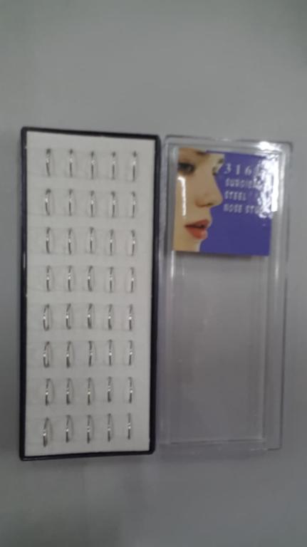 PIERCING DE NARIZ ARGOLINHA AÇO CAIXA COM 40