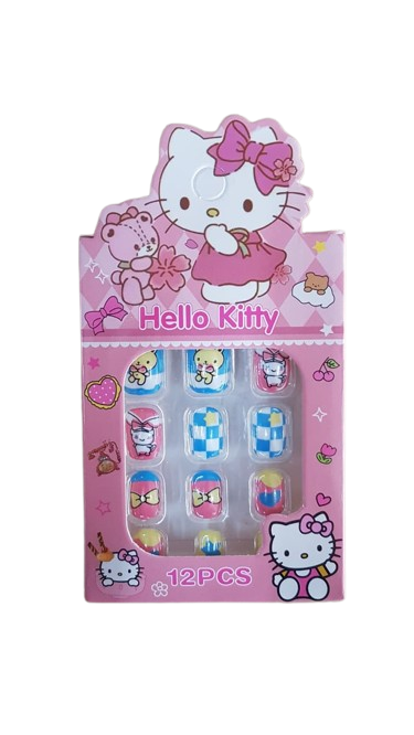 UNHA POSTIÇA HELLO KITTY INFANTIL CX C/ 12