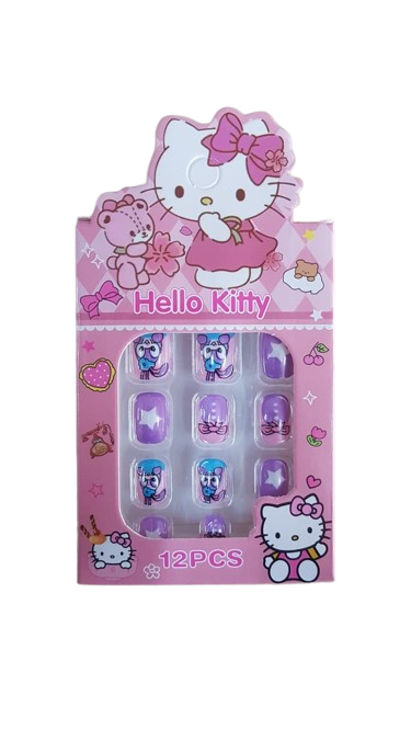 UNHA POSTIÇA HELLO KITTY INFANTIL CX C/ 12