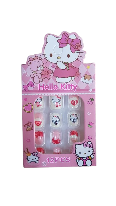 UNHA POSTIÇA HELLO KITTY INFANTIL CX C/ 12
