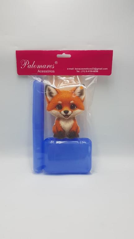 KIT BANHO INFANTIL RAPOSINHA - SABONETEIRA+PORTA-ESCOVA+BUCHA