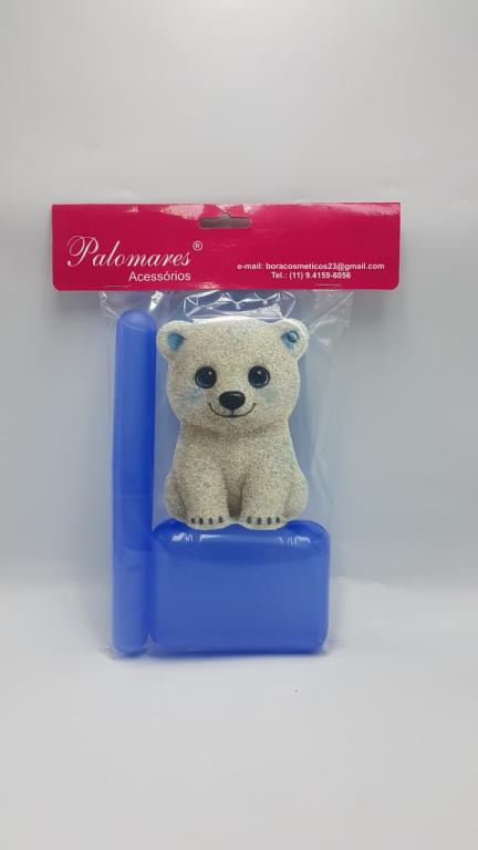 KIT BANHO INFANTIL URSINHO POLAR - SABONETEIRA+PORTA-ESCOVA+BUCHA