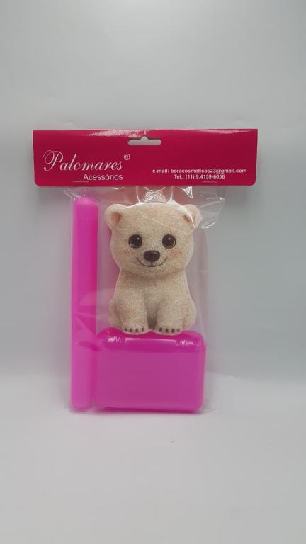 KIT BANHO INFANTIL URSINHO POLAR - SABONETEIRA+PORTA-ESCOVA+BUCHA