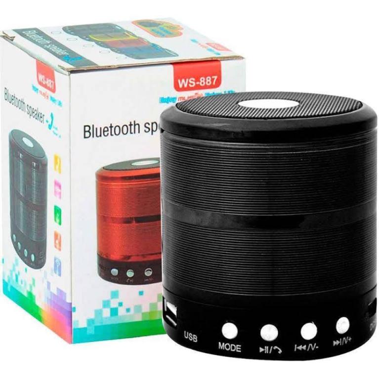 Caixinha De Som Bluetooth Ws 887 Speaker 5w Watts Pendrive Usb Sd Radio Fm Colorida Sem Fio Portátil