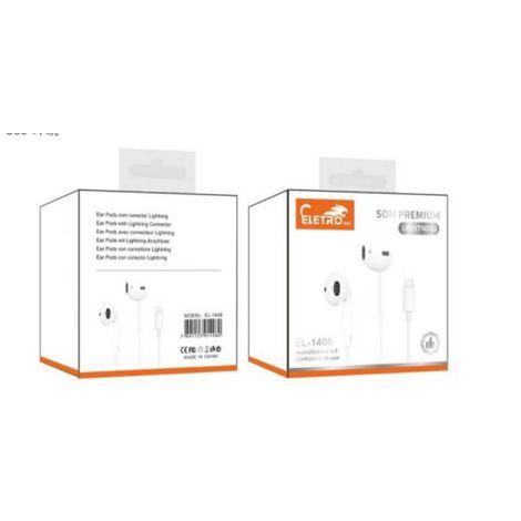 FONE DE OUVIDO IPHONE CONECTOR LIGHTNING LINHA ORIGINAL ELETROMEX