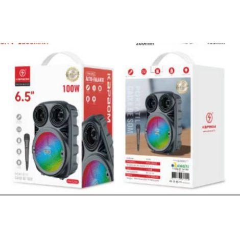 CAIXA DE SOM BLUETOOTH PORTÁTIL COM MICROFONE COM LED KAPBOM