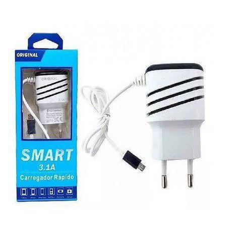 Carregador De Celular Smart 2USB Micro V8 3.1A SAQUINHO