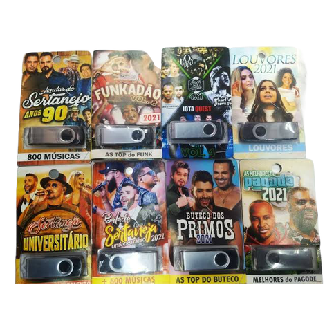 Pen Drive Gravado com + OU - 500 musicas Varios Estilos