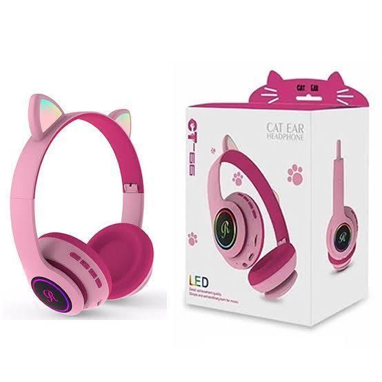 Fone de Ouvido Bluetooth Headphone Gatinho orelinha Com Led