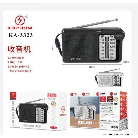 RÁDIO PORTÁTIL A PILHA AM/FM KAPBOM
