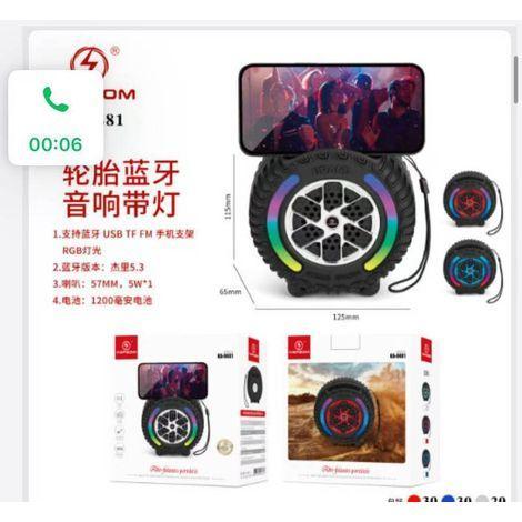 Caixa de Som BT USB TF FM LUZ RGB 5W KAPBOM
