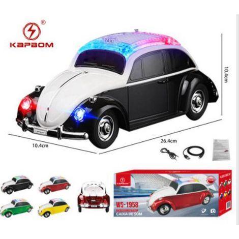 Caixa De Som Fusca Com luzes Portatil Bluetooth KAPBOM