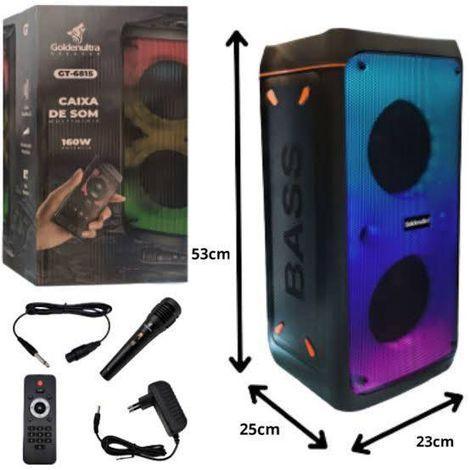 CAIXA DE SOM POTENTE GRANDE COM LED BBC GOLDNUTRA