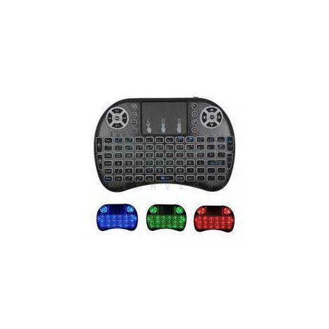 Mini Teclado KeyBoard Led Luz colorido Sem Fio Wireless Touch Pad TV / PC / TV Box ANATEL - KAPBOM