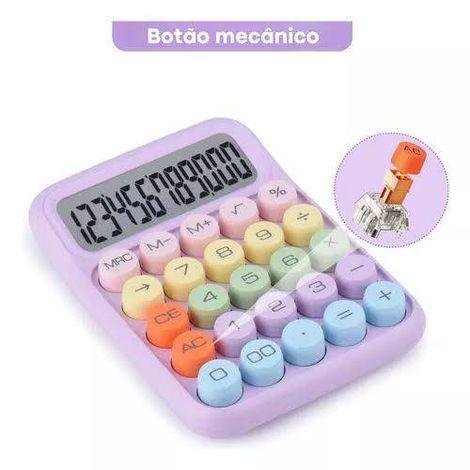 Calculadora De Mesa Colorida 12 Dígitos Função Apagar Fofa