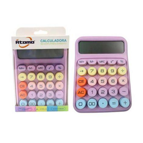 Calculadora De Mesa Colorida 12 Dígitos Função Apagar Fofa