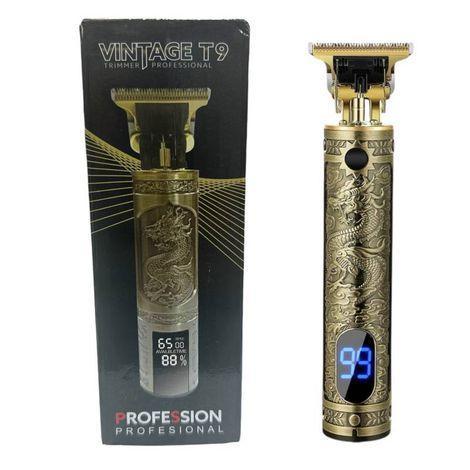 Maquina Cortar Acabamento Dourada Dragão Perfect Barber Lcd Digital