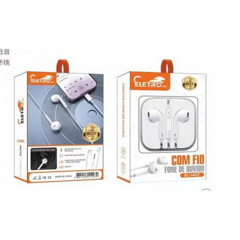 FONE DE OUVIDO COM FIO MICROFONE P2 ELETROMEX