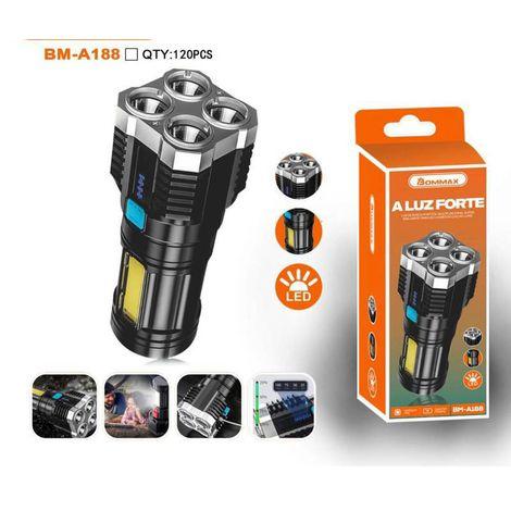 LANTERNA DE CARGA USB NOVO 4 LED RECARREGÁVEL BMAX
