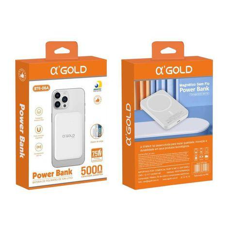 Bateria Carregador Portátil indução Power Bank Externa 5.000MhA Original Sem Fio IPhone IOS A’Gold