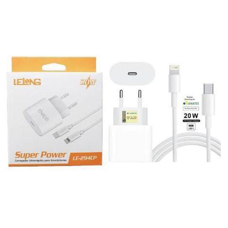 Carregador Turbo 20W TYPE-C IPhone IOS Lightning - Lelong ECOODA